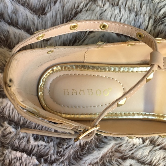 đź’•Bamboo Suede Studded T-Strap Pointed Toe Flats - Picture 5 of 8